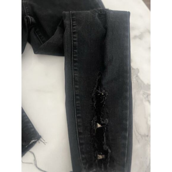 Judy Blue Black Skinny Fit Distressed Leopard Detail Mid Jeans Women's Sz 7 28 - Picture 7 of 10